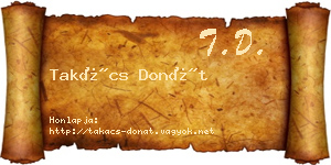 Takács Donát névjegykártya